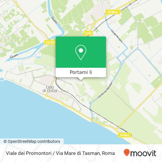 Mappa Viale dei Promontori / Via Mare di Tasman