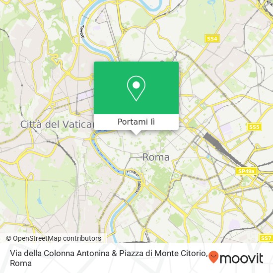 Mappa Via della Colonna Antonina & Piazza di Monte Citorio