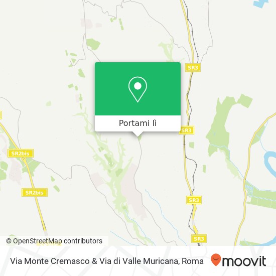 Mappa Via Monte Cremasco & Via di Valle Muricana