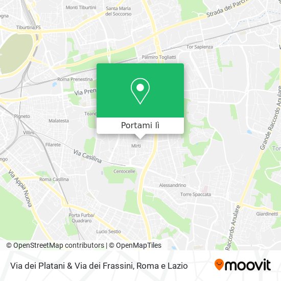 Mappa Via dei Platani & Via dei Frassini