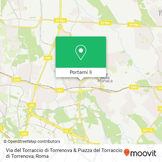 Mappa Via del Torraccio di Torrenova & Piazza del Torraccio di Torrenova