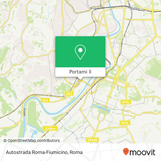 Mappa Autostrada Roma-Fiumicino