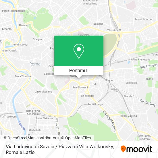 Mappa Via Ludovico di Savoia / Piazza di Villa Wolkonsky