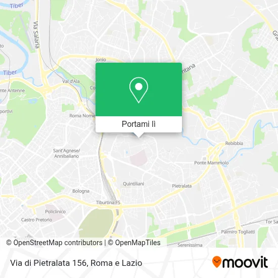 Mappa Via di Pietralata  156