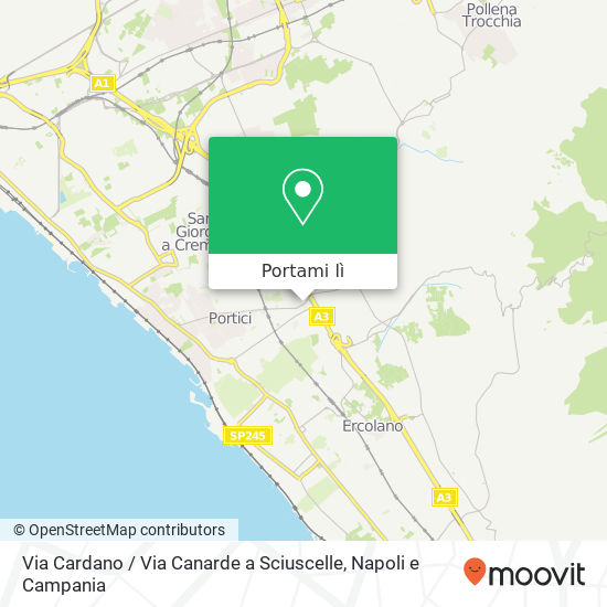 Mappa Via Cardano / Via Canarde a Sciuscelle