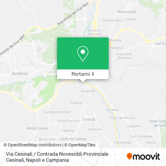 Mappa Via Cesinali / Contrada Novesoldi Provinciale Cesinali