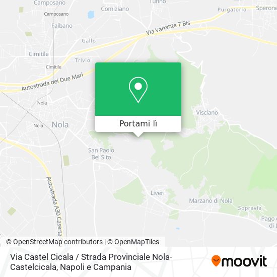 Mappa Via Castel Cicala / Strada Provinciale Nola-Castelcicala