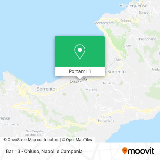 Mappa Bar 13 - Chiuso