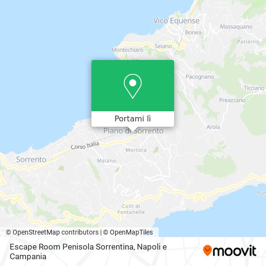 Mappa Escape Room Penisola Sorrentina
