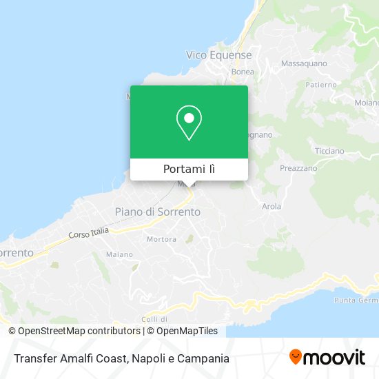 Mappa Transfer Amalfi Coast