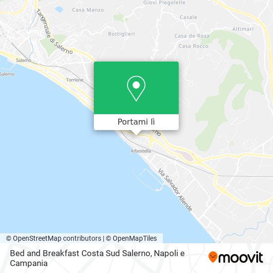 Mappa Bed and Breakfast Costa Sud Salerno
