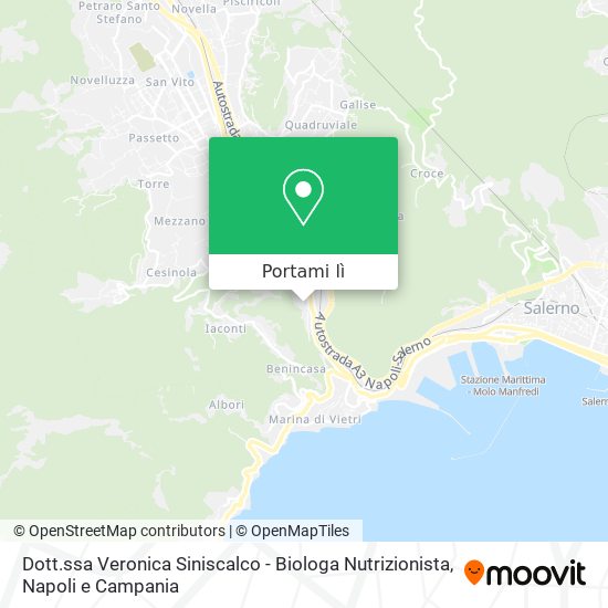 Mappa Dott.ssa Veronica Siniscalco - Biologa Nutrizionista