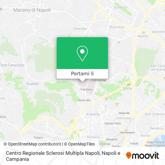 Mappa Centro Regionale Sclerosi Multipla Napoli