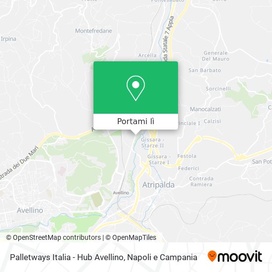 Mappa Palletways Italia - Hub Avellino