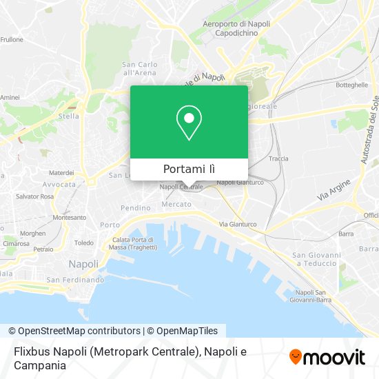 Mappa Flixbus Napoli (Metropark Centrale)