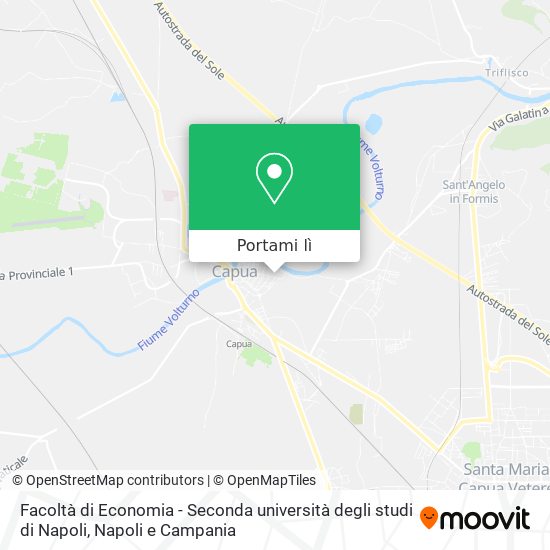 Mappa Facoltà di Economia - Seconda università degli studi di Napoli