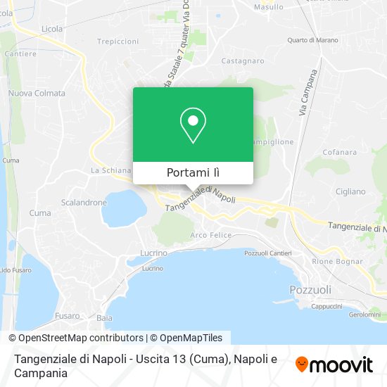 Mappa Tangenziale di Napoli - Uscita 13 (Cuma)