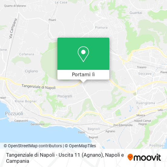Mappa Tangenziale di Napoli - Uscita 11 (Agnano)