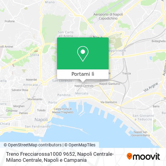 Mappa Treno Frecciarossa1000 9652, Napoli Centrale-Milano Centrale