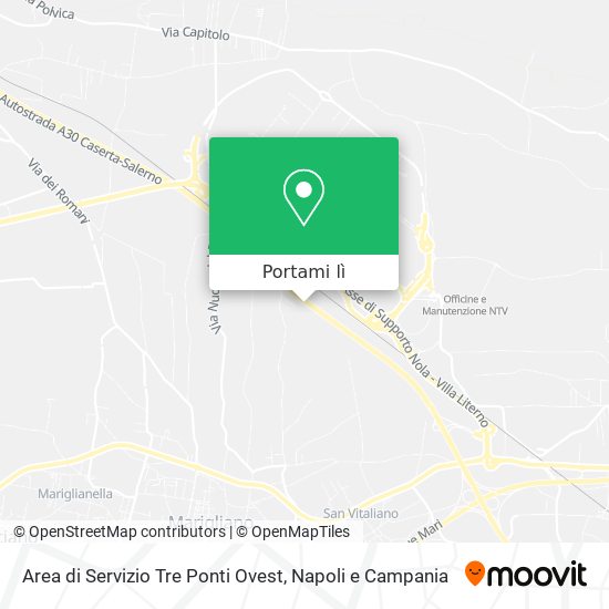 Mappa Area di Servizio Tre Ponti Ovest