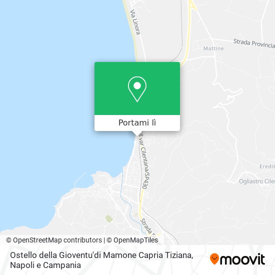 Mappa Ostello della Gioventu'di Mamone Capria Tiziana