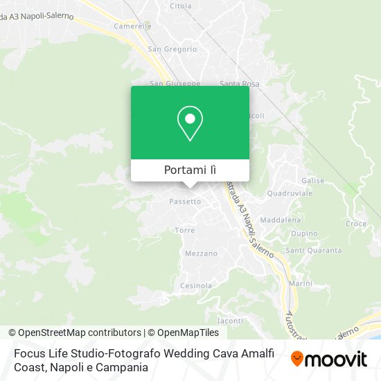 Mappa Focus Life Studio-Fotografo Wedding Cava Amalfi Coast