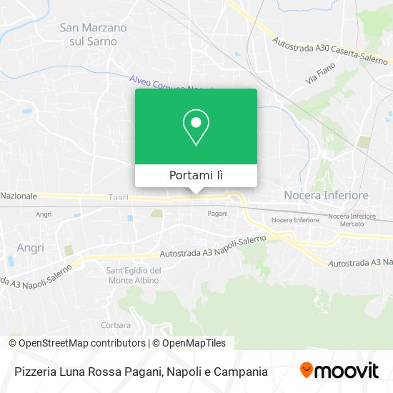 Mappa Pizzeria Luna Rossa Pagani