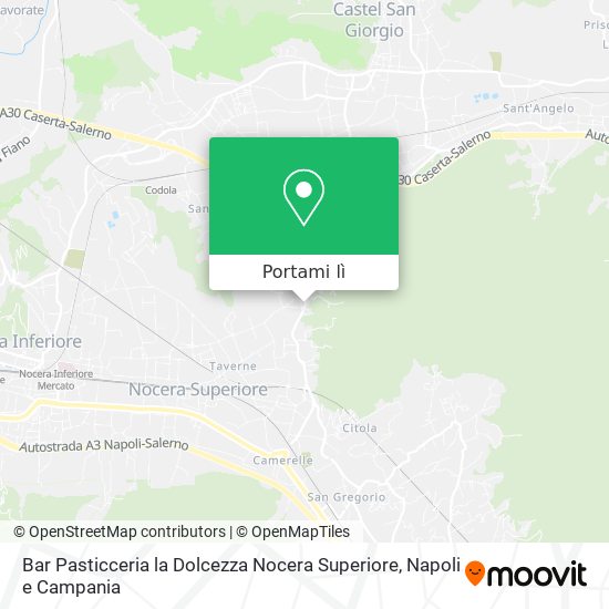 Mappa Bar Pasticceria la Dolcezza Nocera Superiore