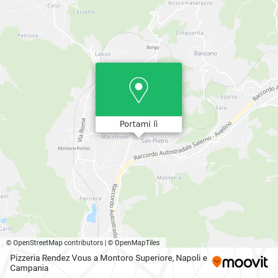 Mappa Pizzeria Rendez Vous a Montoro Superiore