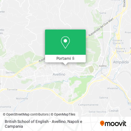 Mappa British School of English - Avellino