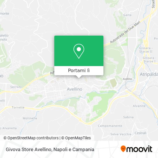 Mappa Givova Store Avellino