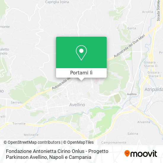 Mappa Fondazione Antonietta Cirino Onlus - Progetto Parkinson Avellino