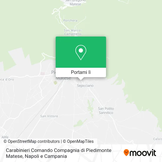 Mappa Carabinieri Comando Compagnia di Piedimonte Matese