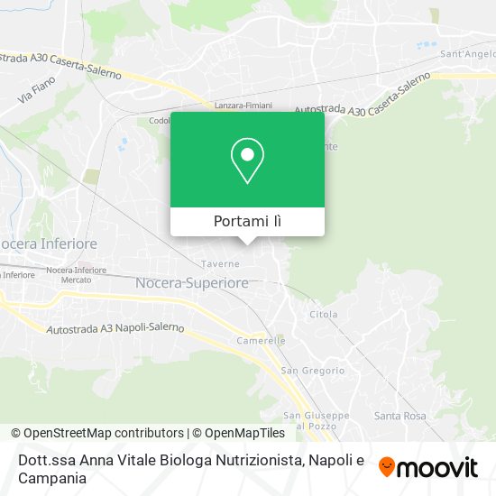Mappa Dott.ssa Anna Vitale Biologa Nutrizionista