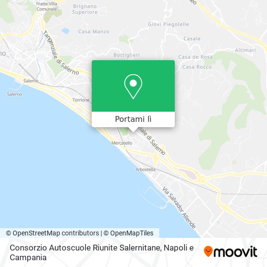 Mappa Consorzio Autoscuole Riunite Salernitane