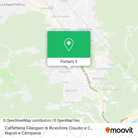 Mappa Caffetteria Filangieri di Ricevitore Claudio e C.
