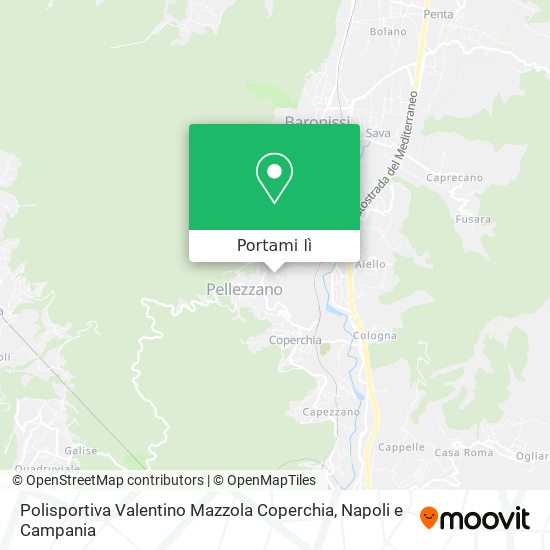 Mappa Polisportiva Valentino Mazzola Coperchia