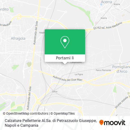 Mappa Calzature Pelletterie Al.Sa. di Petrazzuolo Giuseppe
