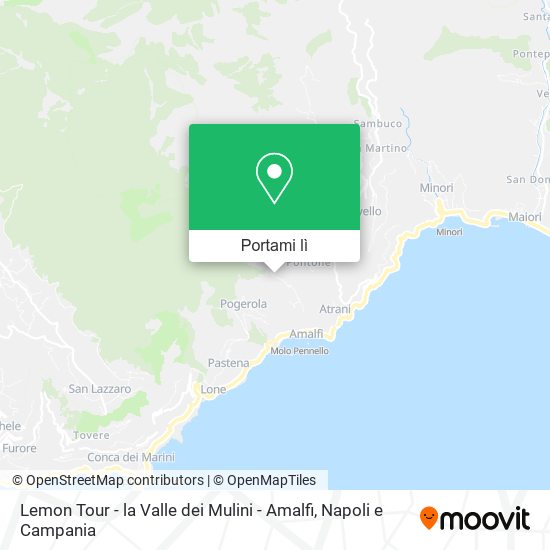 Mappa Lemon Tour - la Valle dei Mulini - Amalfi