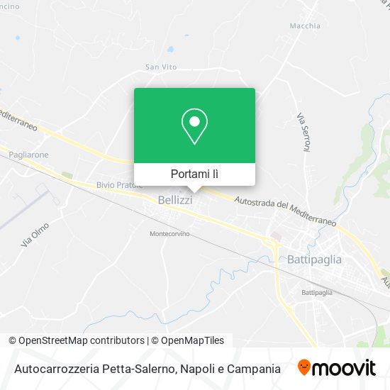 Mappa Autocarrozzeria Petta-Salerno