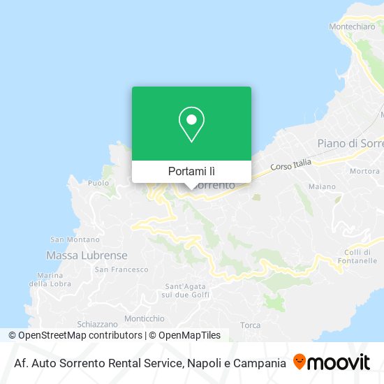 Mappa Af. Auto Sorrento Rental Service