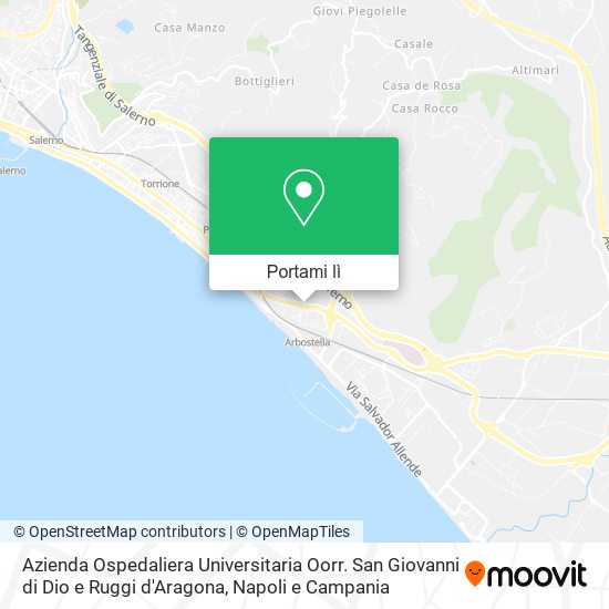 Mappa Azienda Ospedaliera Universitaria Oorr. San Giovanni di Dio e Ruggi d'Aragona