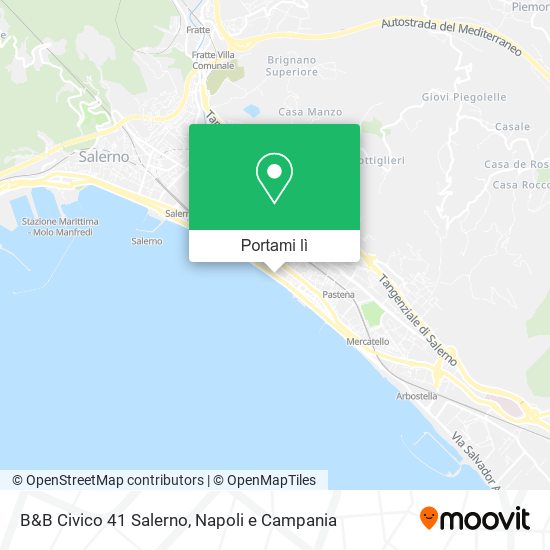 Mappa B&B Civico 41 Salerno