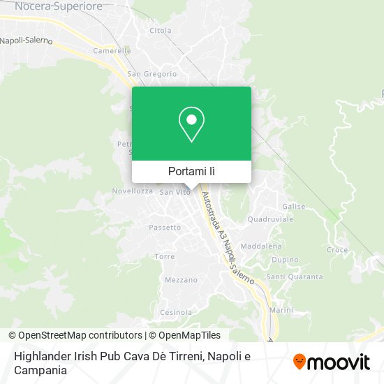 Mappa Highlander Irish Pub Cava Dè Tirreni