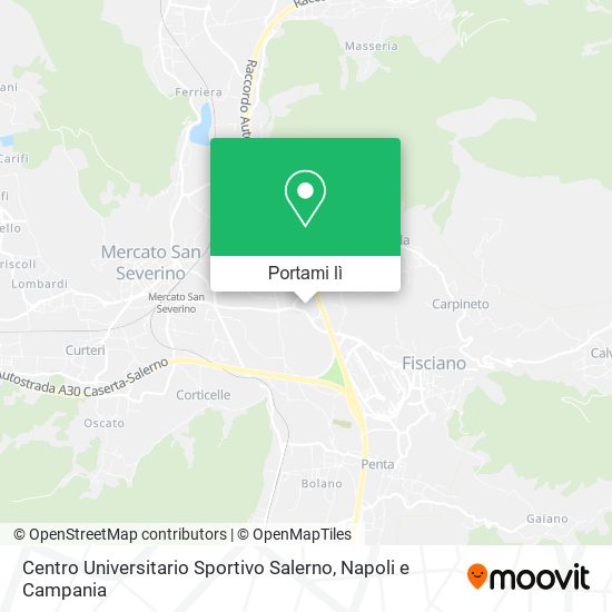 Mappa Centro Universitario Sportivo Salerno
