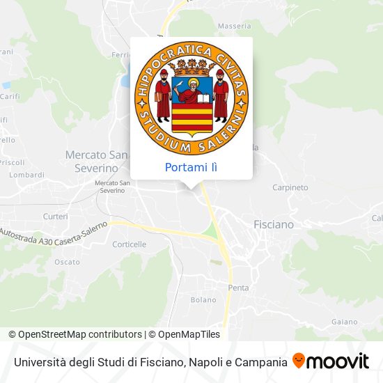 Mappa Università degli Studi di Fisciano