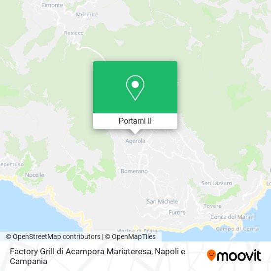 Mappa Factory Grill di Acampora Mariateresa
