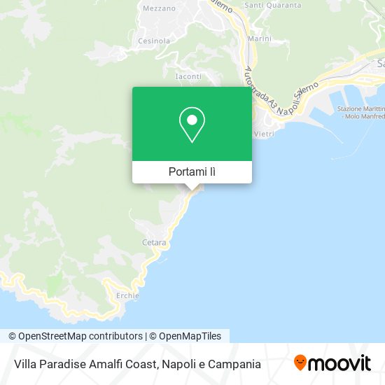 Mappa Villa Paradise Amalfi Coast