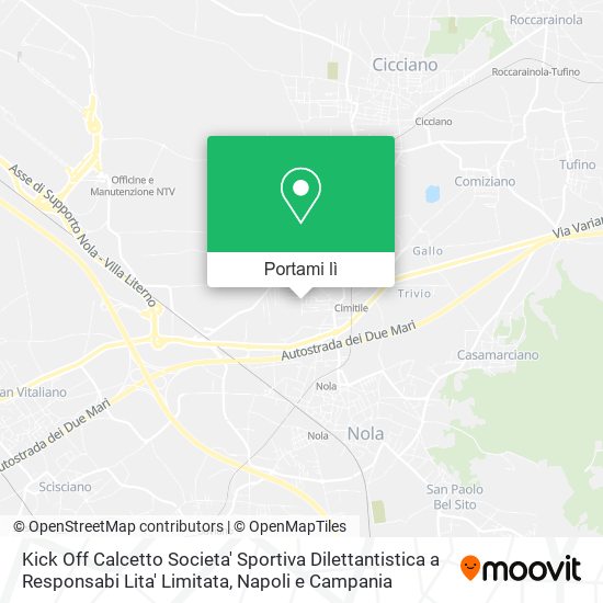 Mappa Kick Off Calcetto Societa' Sportiva Dilettantistica a Responsabi Lita' Limitata