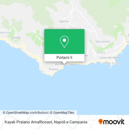 Mappa Kayak Praiano Amalficoast